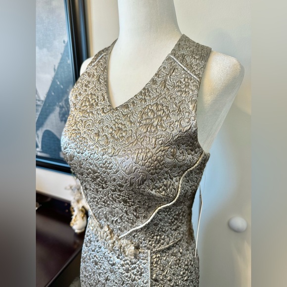 THEIA Metallic Brocade Dress - Picture 5 of 16